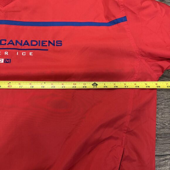 Montreal Canadiens Shirt Mens XL Red NHL Hockey Center Ice Pullover Windbreaker - Picture 9 of 10